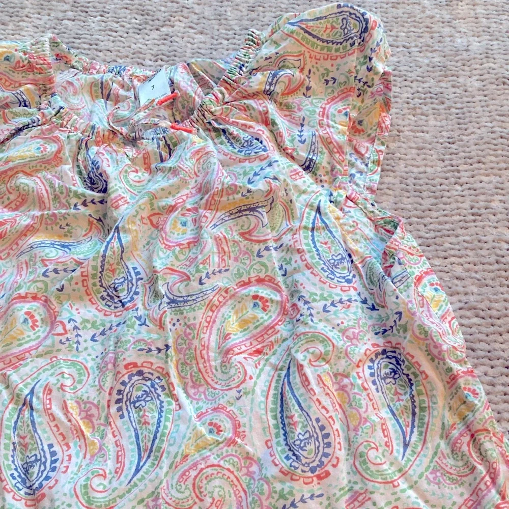 OshKosh B’Gosh Girls Paisley Peasant Blouse Size‎ 7 Pastel Boho Top